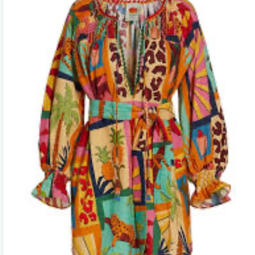 FARM Rio Multicolor Patchwork Mini Dress